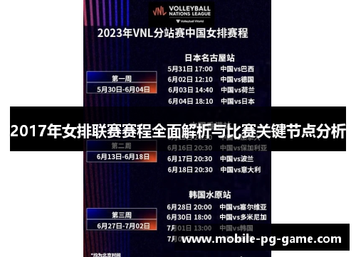2017年女排联赛赛程全面解析与比赛关键节点分析